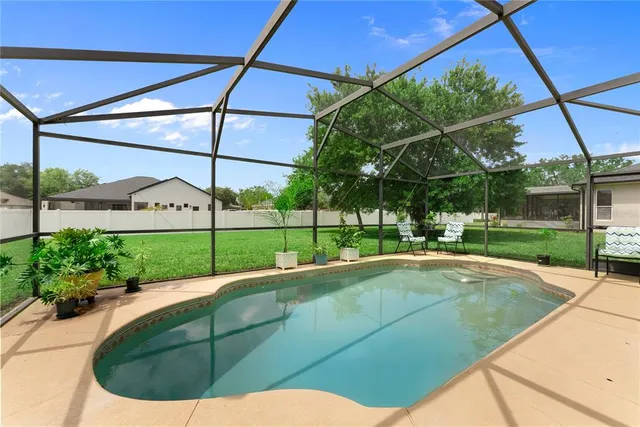 a view of a house with a backyard