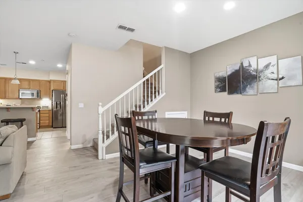 a view of a bench in the backyard