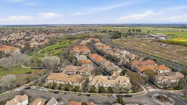 an aerial view of a city
