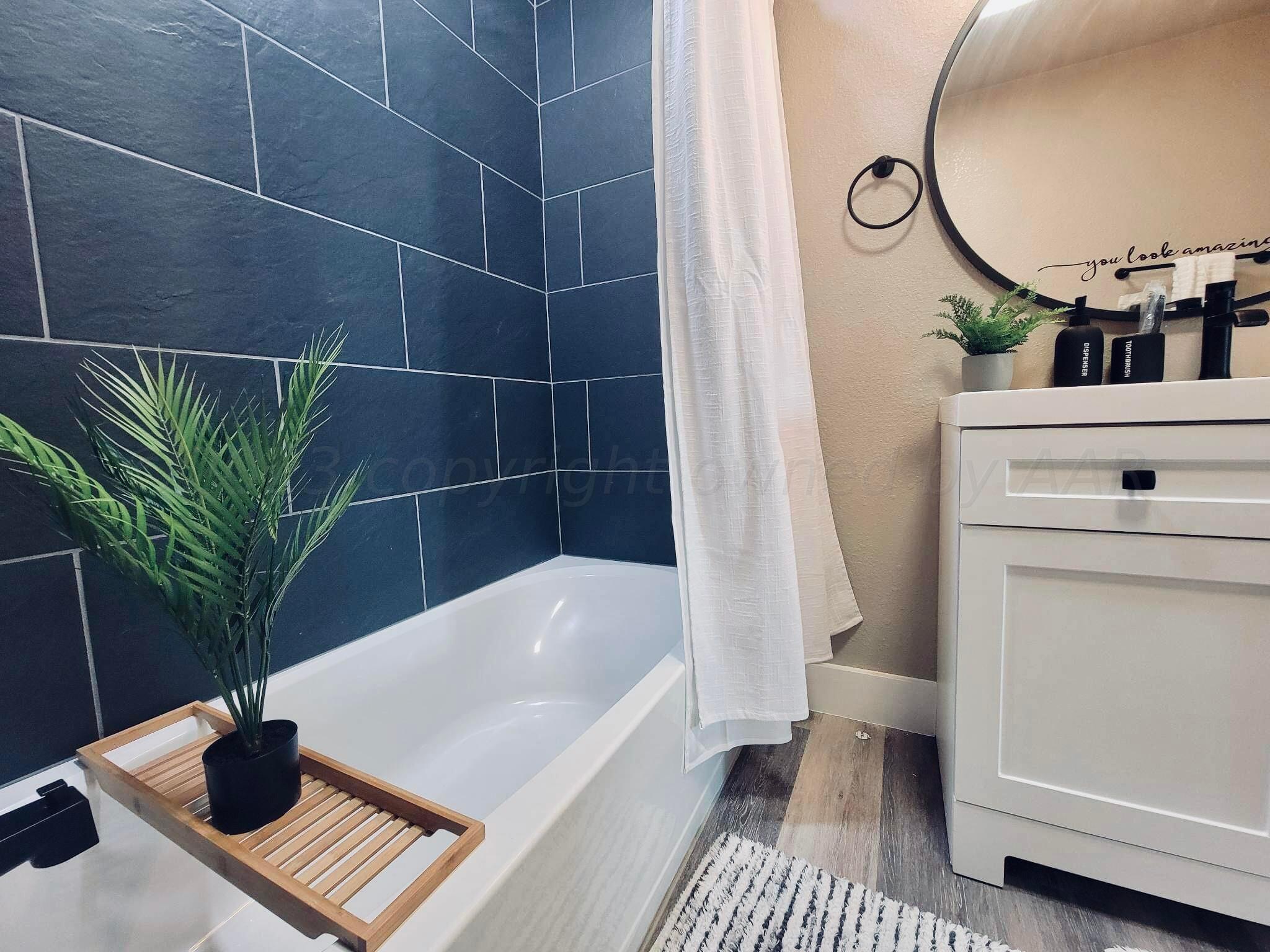 3501 Moss Lane Amarillo, TX 79109 - Photo 35 of 51 a bathroom with a tub a potted plant and a sink