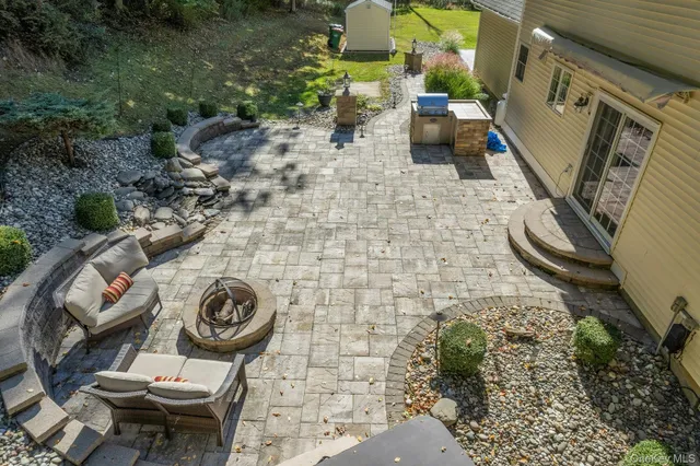 a picture of a park with a bench