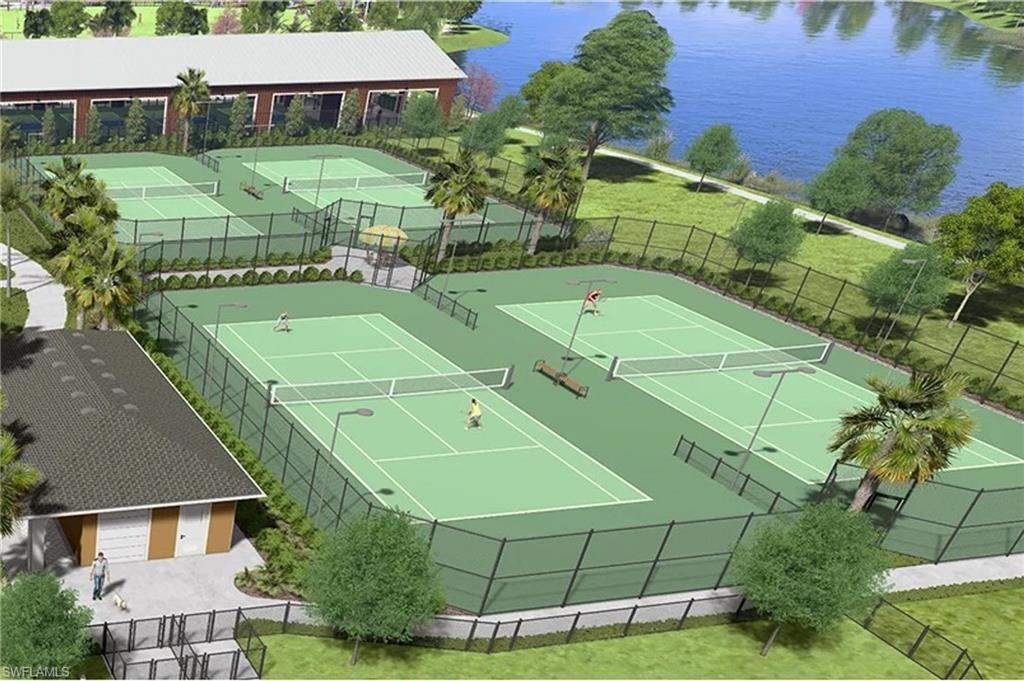 14888 Anchorage Road Punta Gorda, FL 33982 - Photo 31 of 34 View of tennis court featuring a water view