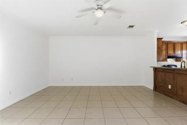 an empty room with closet