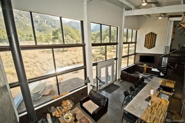 a living room with furniture