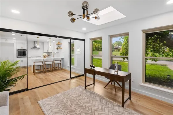 a living room with furniture