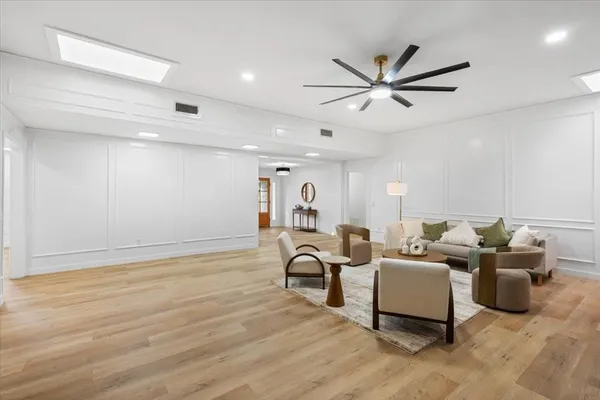 a living room with furniture
