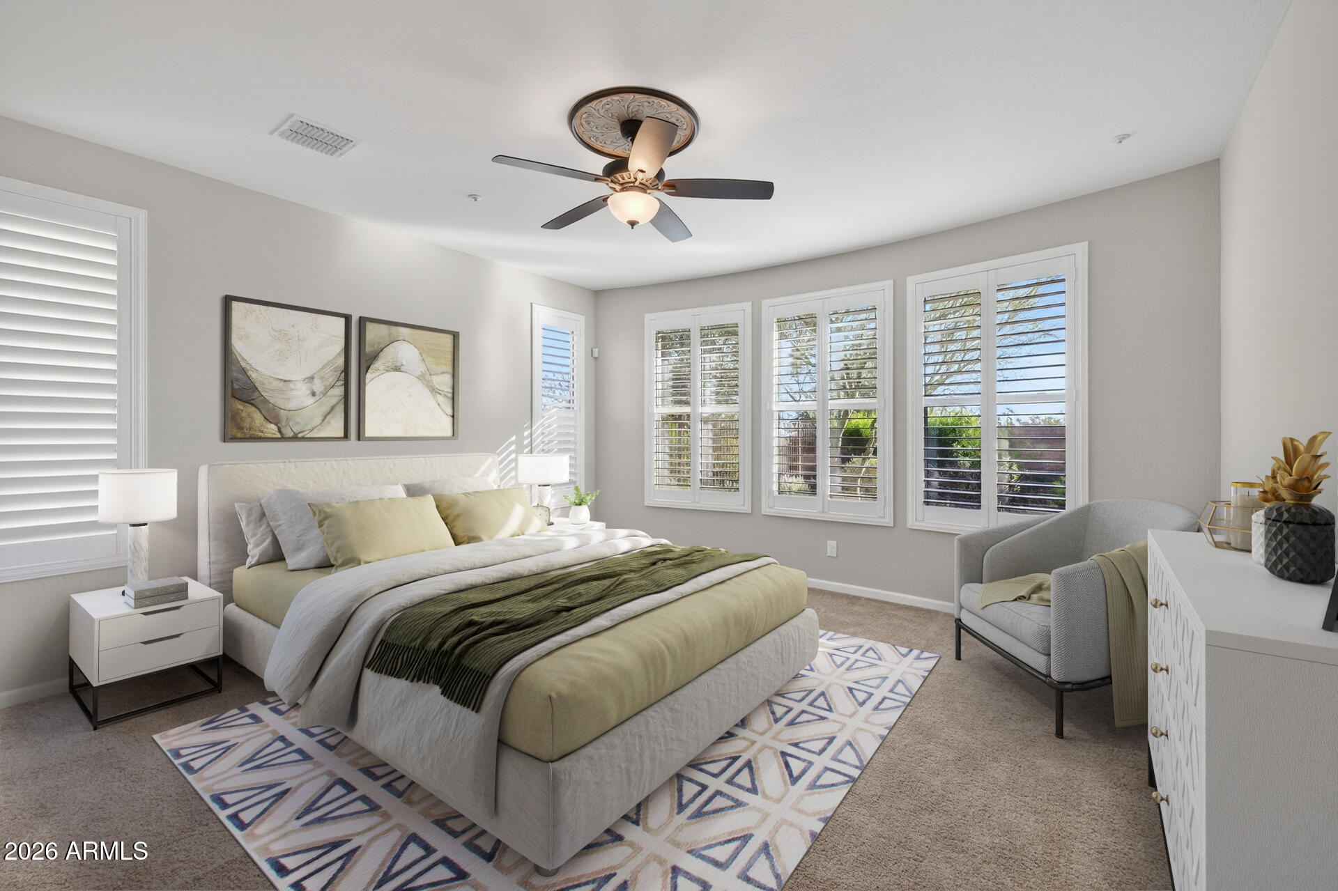 17963 East Silver Sage Lane Rio Verde, AZ 85263 - Photo 18 of 75 a bedroom with a large bed and a window