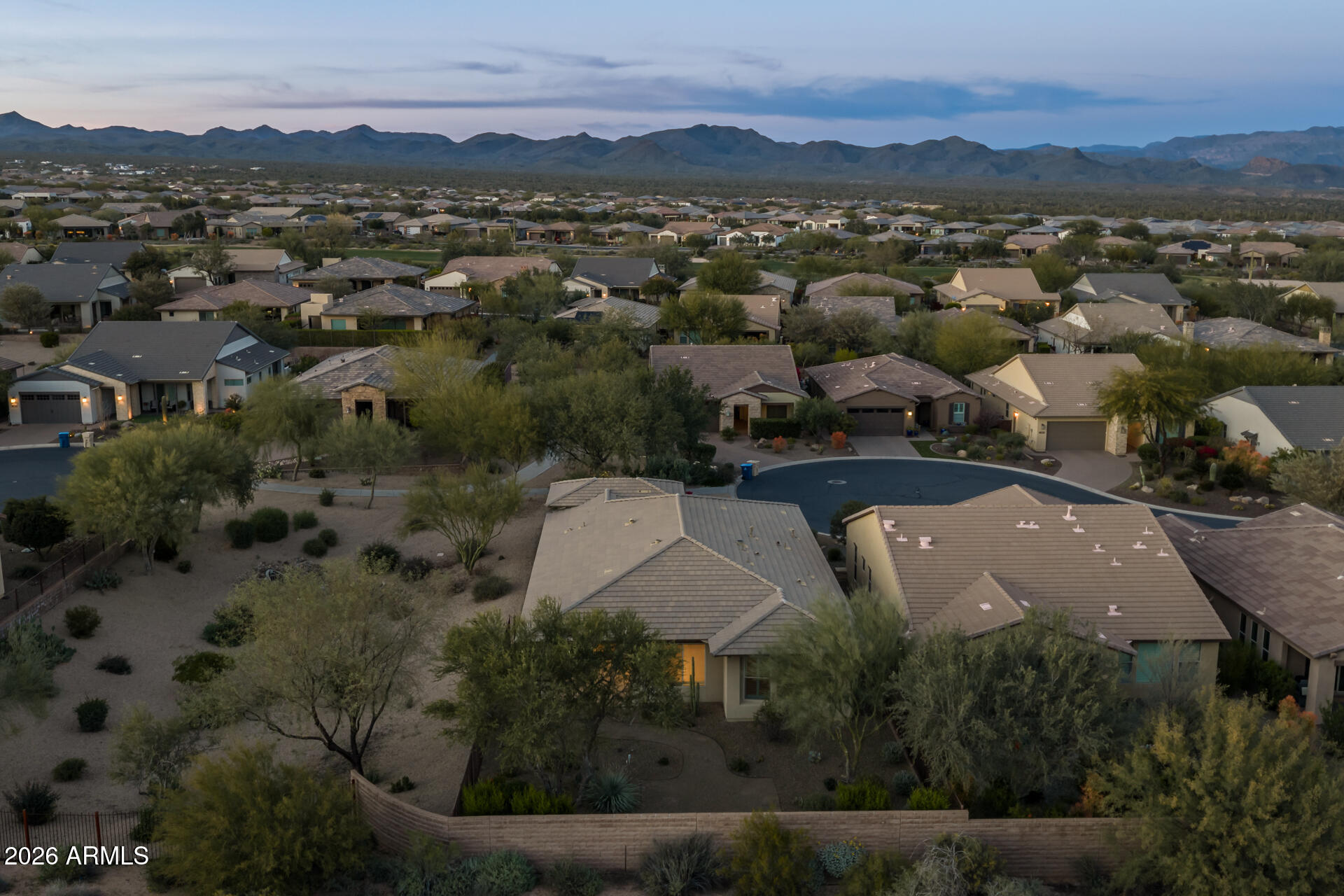 17963 East Silver Sage Lane Rio Verde, AZ 85263 - Photo 28 of 75 an aerial view of residential houses with outdoor space and trees