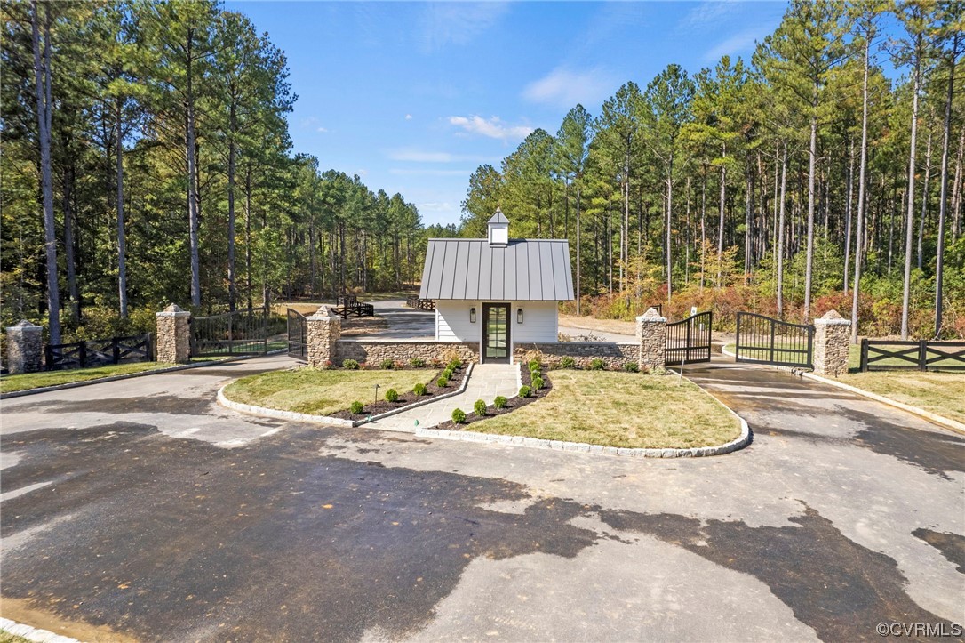 a view of a swimming pool with a patio