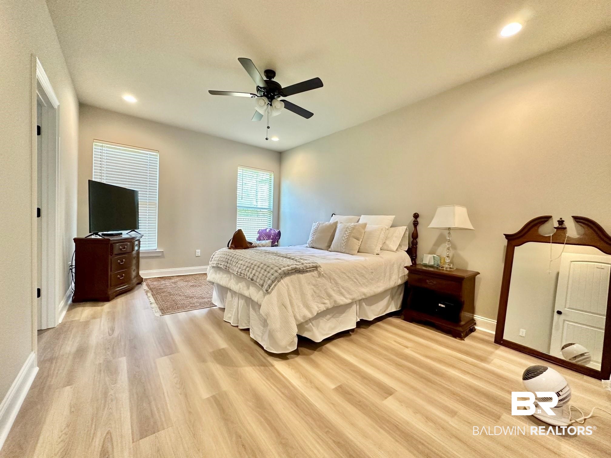 1009 Ruisseau Drive Foley, AL 36535 - Photo 37 of 55 Bedroom with light hardwood / wood-style flooring and ceiling fan