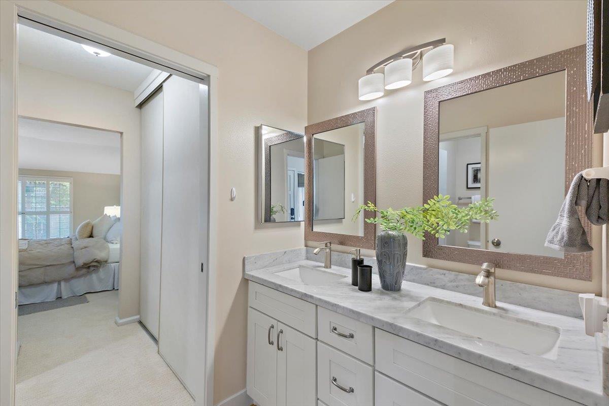 4 Farm Road Los Altos, CA 94024 - Photo 26 of 44 a bathroom with a sink and a mirror