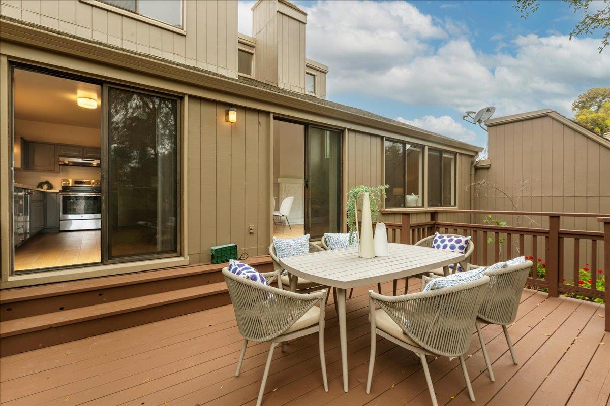 4 Farm Road Los Altos, CA 94024 - Photo 29 of 44 a balcony with table and chairs