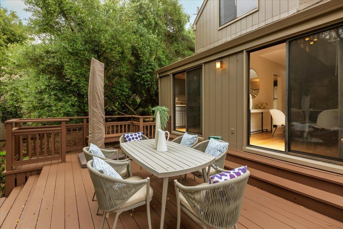 4 Farm Road Los Altos, CA 94024 - Photo 30 of 44 a view of a tables and chairs on the roof deck