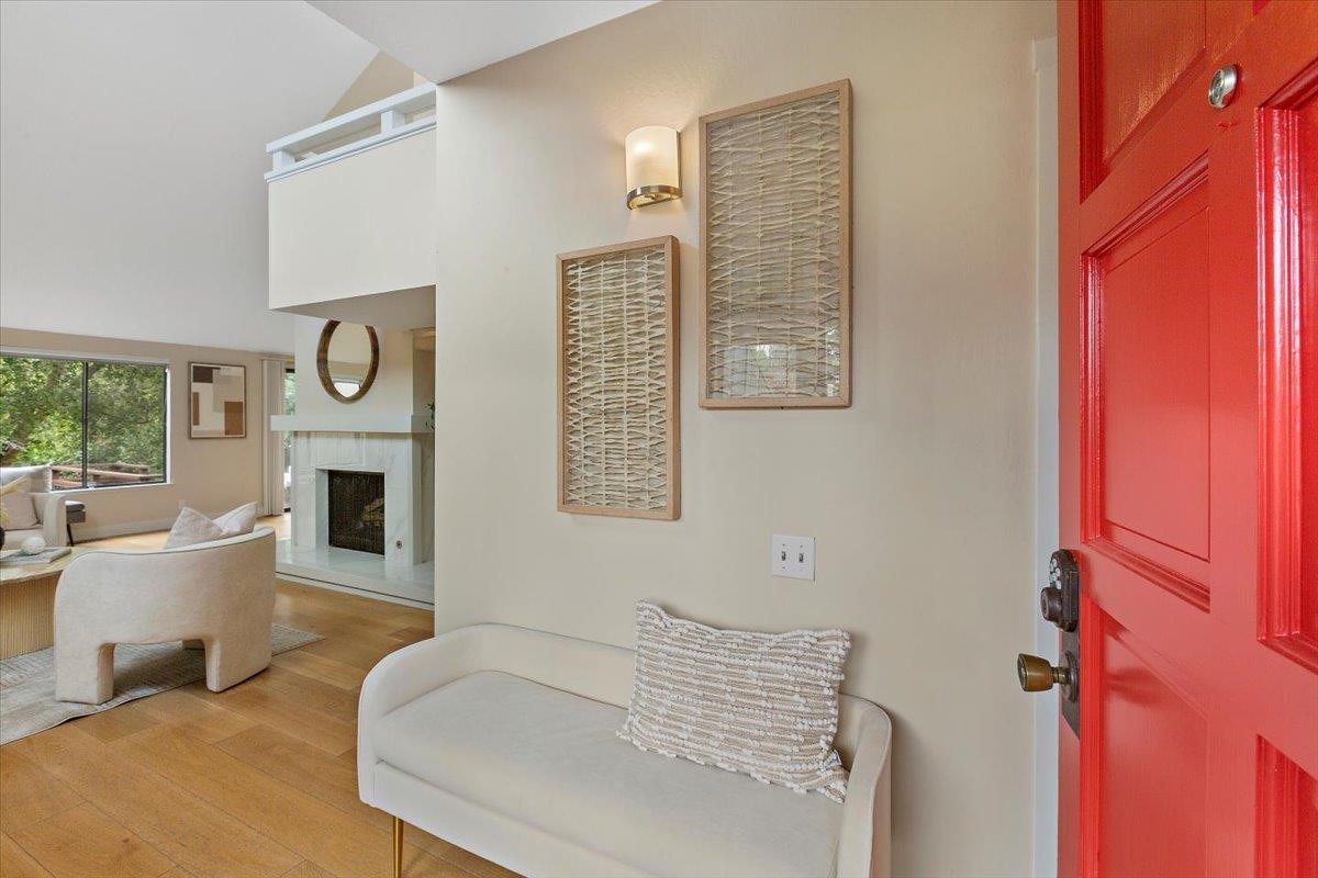 4 Farm Road Los Altos, CA 94024 - Photo 3 of 44 a living room with furniture and a fireplace