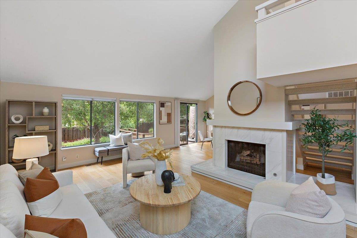 4 Farm Road Los Altos, CA 94024 - Photo 5 of 44 a living room with furniture and a fireplace