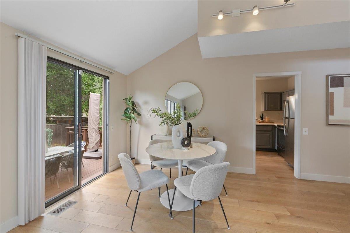 4 Farm Road Los Altos, CA 94024 - Photo 9 of 44 a view of a dining room with furniture window and wooden floor