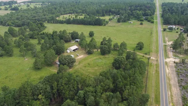 a view of a lake with a houses