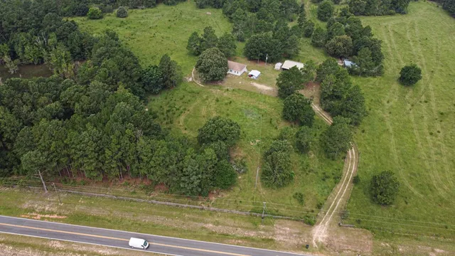 a view of swimming pool from a window