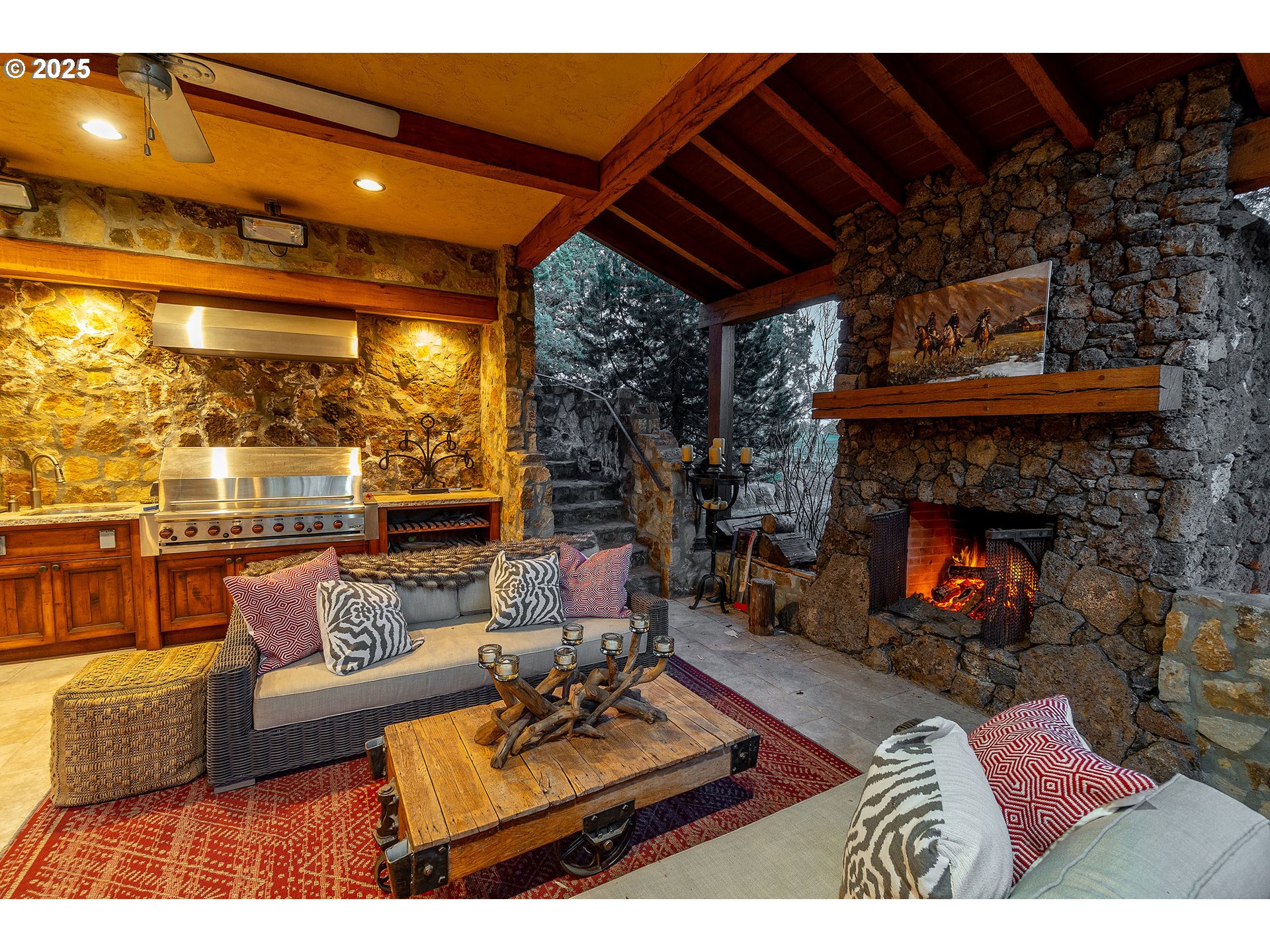 23021 Brushline Court Bend, OR 97701 - Photo 26 of 44 a living room with furniture and a fireplace
