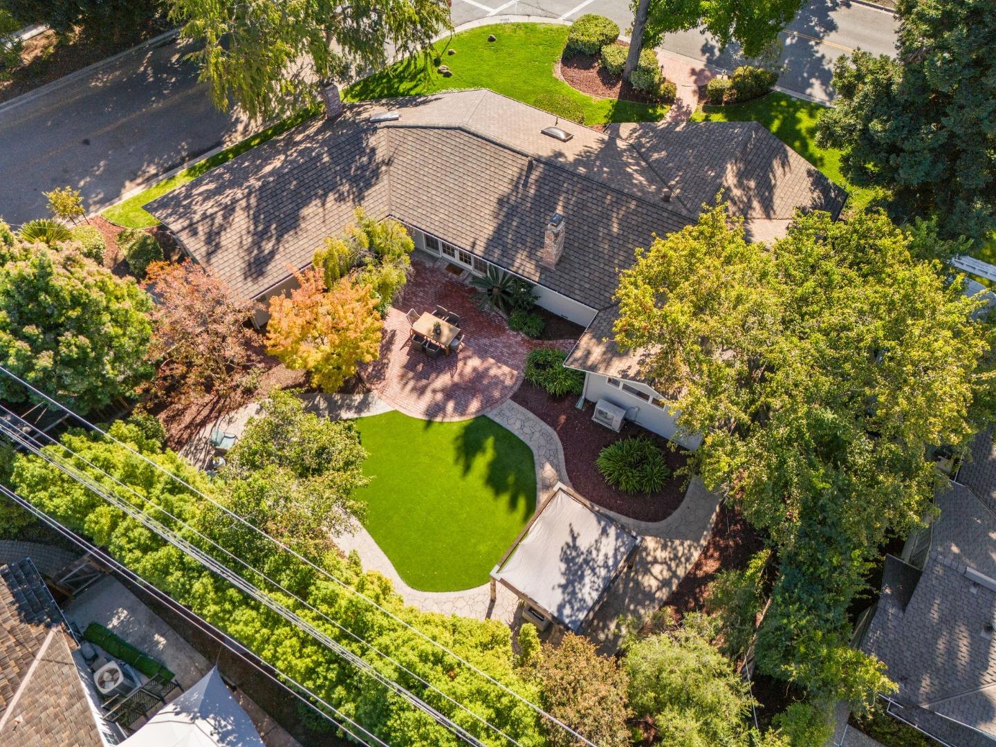 18765 Westview Drive Saratoga, CA 95070 - Photo 32 of 40 an aerial view of a house with a yard and swimming pool