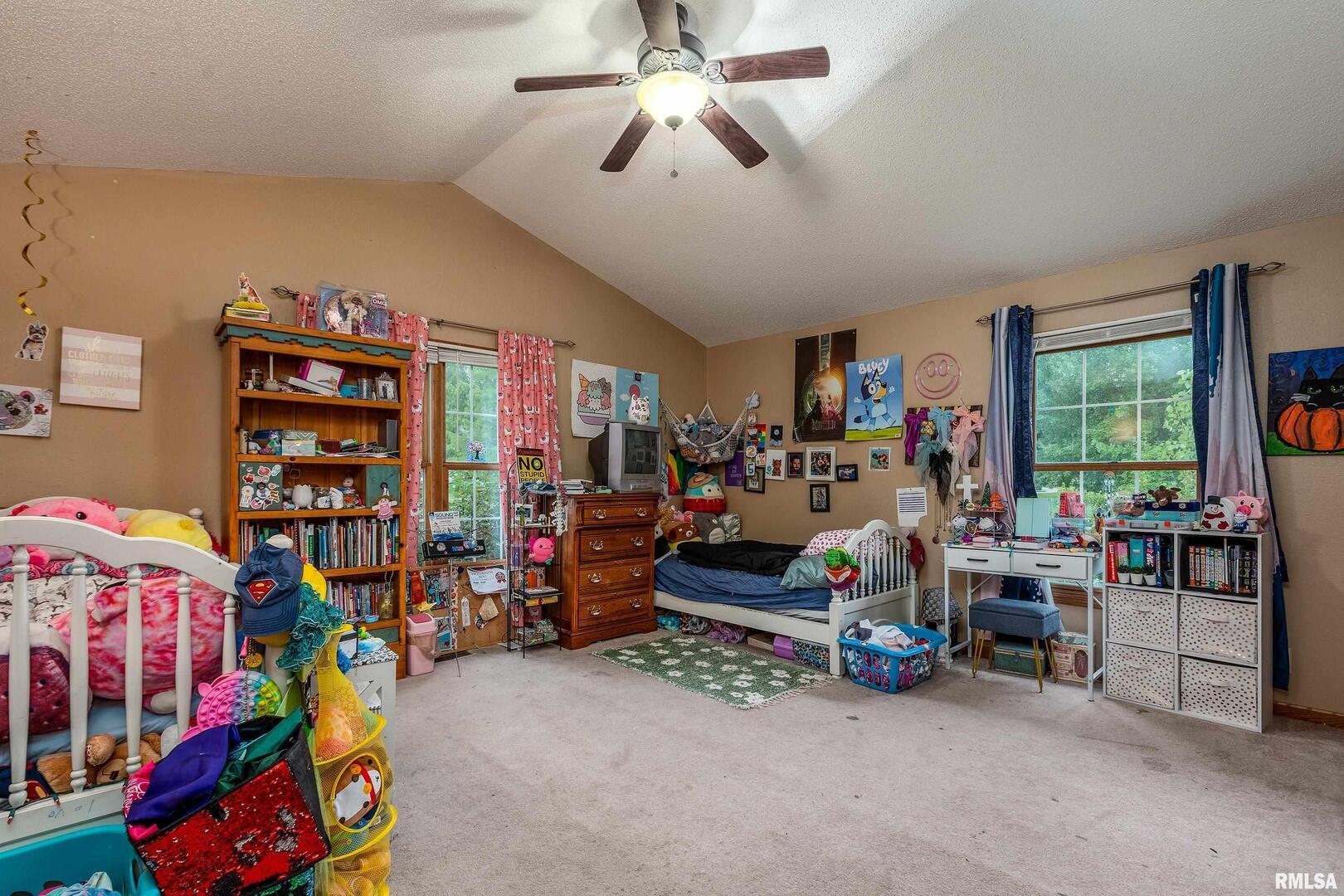 186 Bonnie Brae Road Carbondale, IL 62901 - Photo 21 of 47 a children room with toys and a ceiling fan