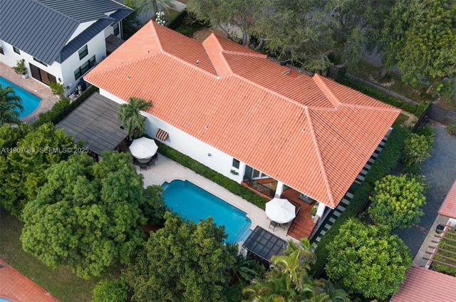 an aerial view of a house