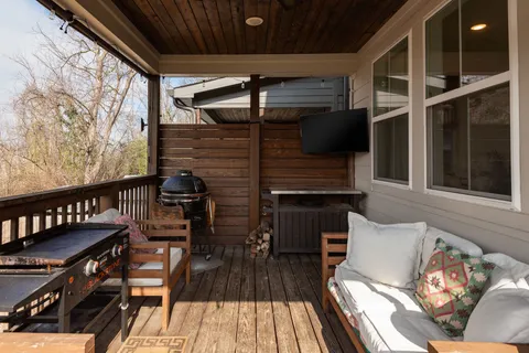 a view of a couches on the deck