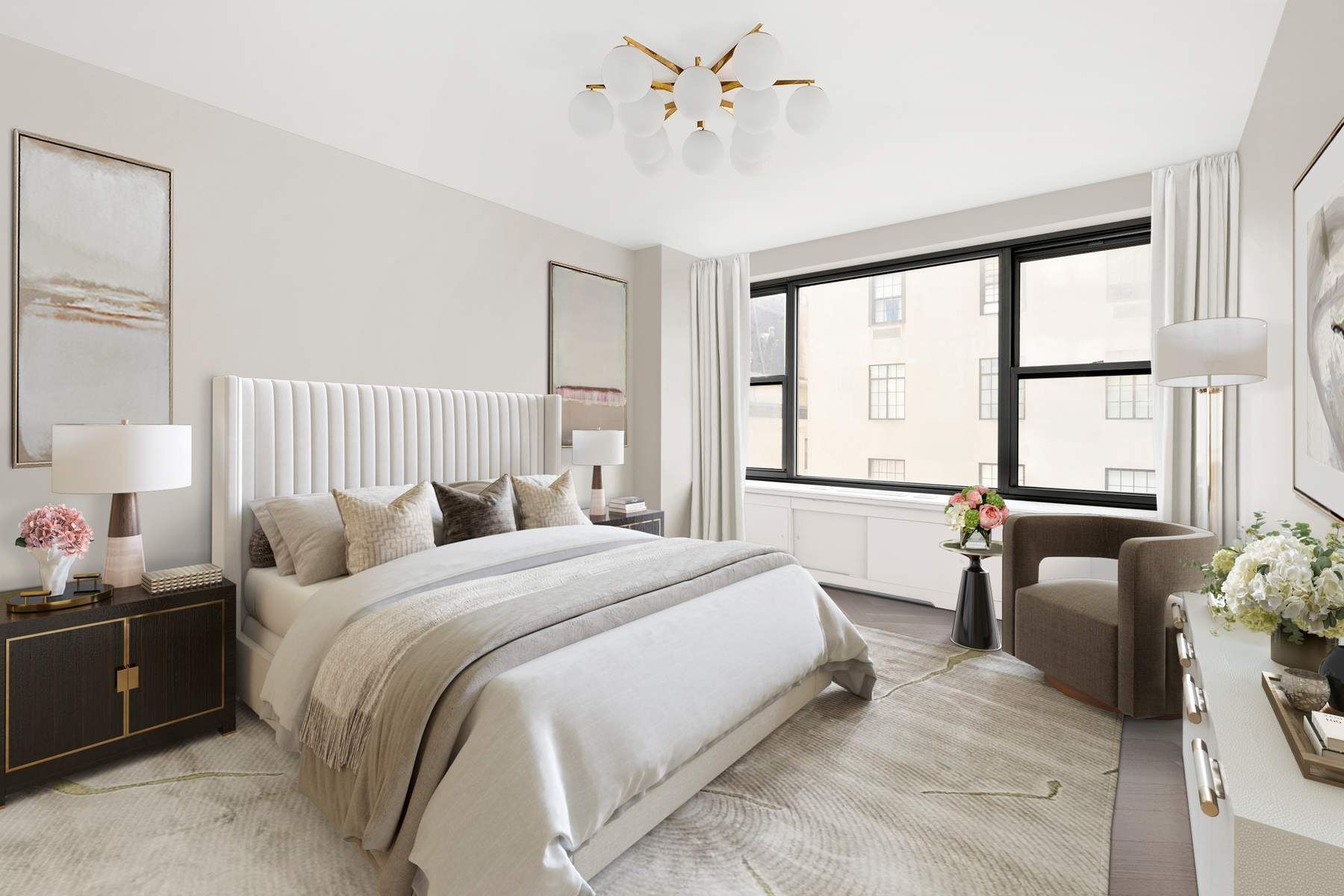 857 5th Avenue, Unit 7 Manhattan, NY 10065 - Photo 14 of 22 a bedroom with a bed and a large window