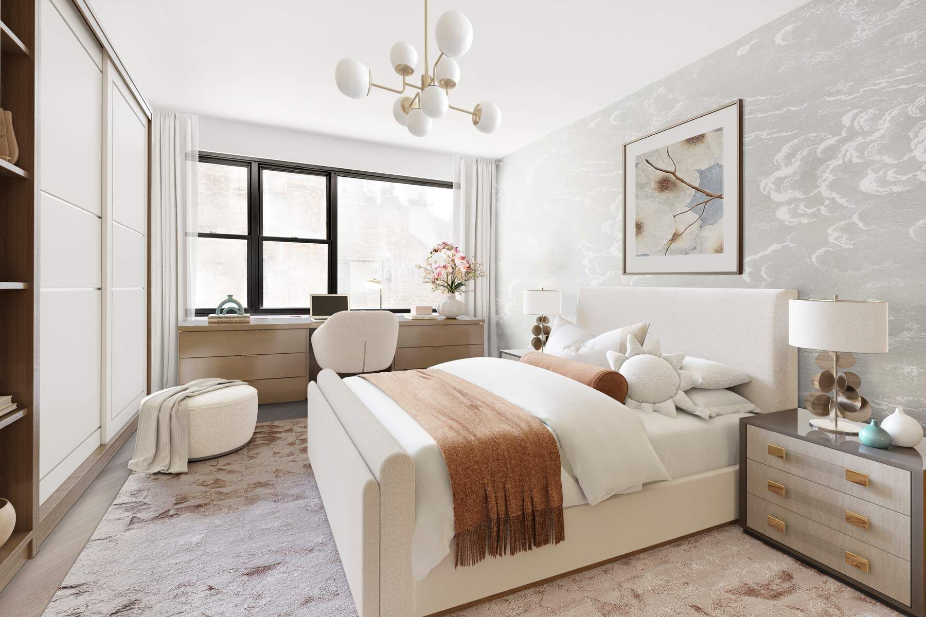 857 5th Avenue, Unit 7 Manhattan, NY 10065 - Photo 16 of 22 a bedroom with a bed and a large window with the outer view