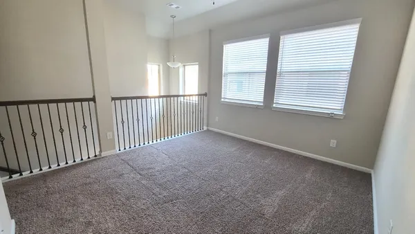 a view of a livingroom with an entryway