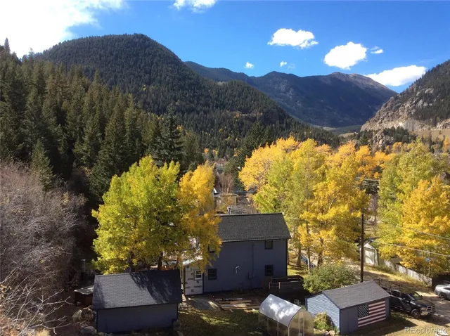 a view of a yard in back