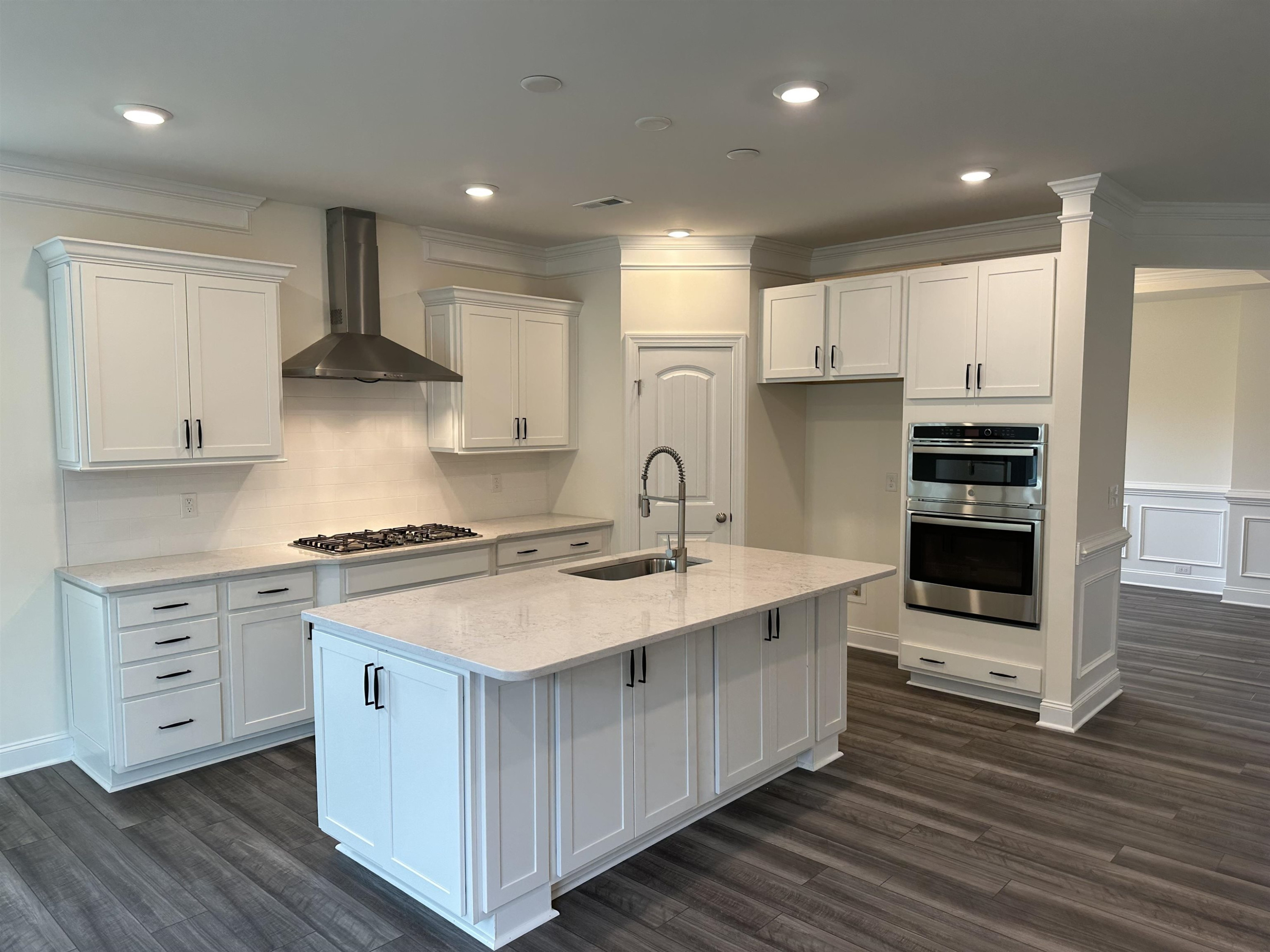 4432 Beckel Road Willow Spring, NC 27592 - Photo 9 of 22 a kitchen with stainless steel appliances granite countertop a stove a sink and a refrigerator