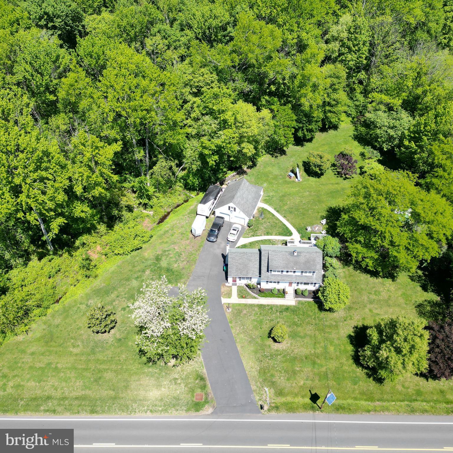 31 Bordentown Chesterfield Road Chesterfield, NJ 08515 - Photo 55 of 55 a aerial view of a house with a yard