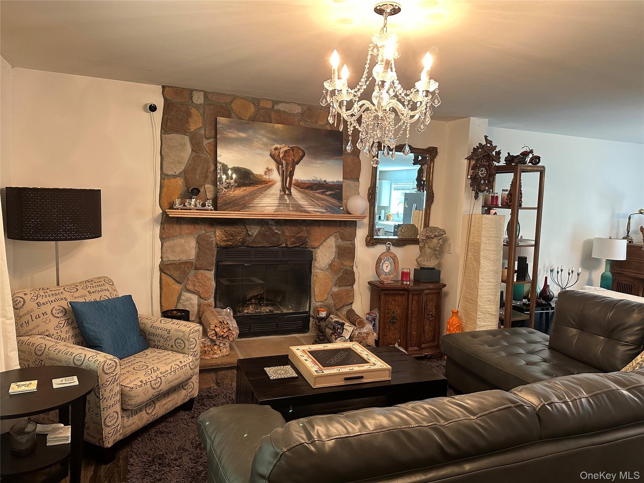 64 Schleiermacher Road Livingston Manor, NY 12758 - Photo 19 of 37 a living room with furniture and a fireplace