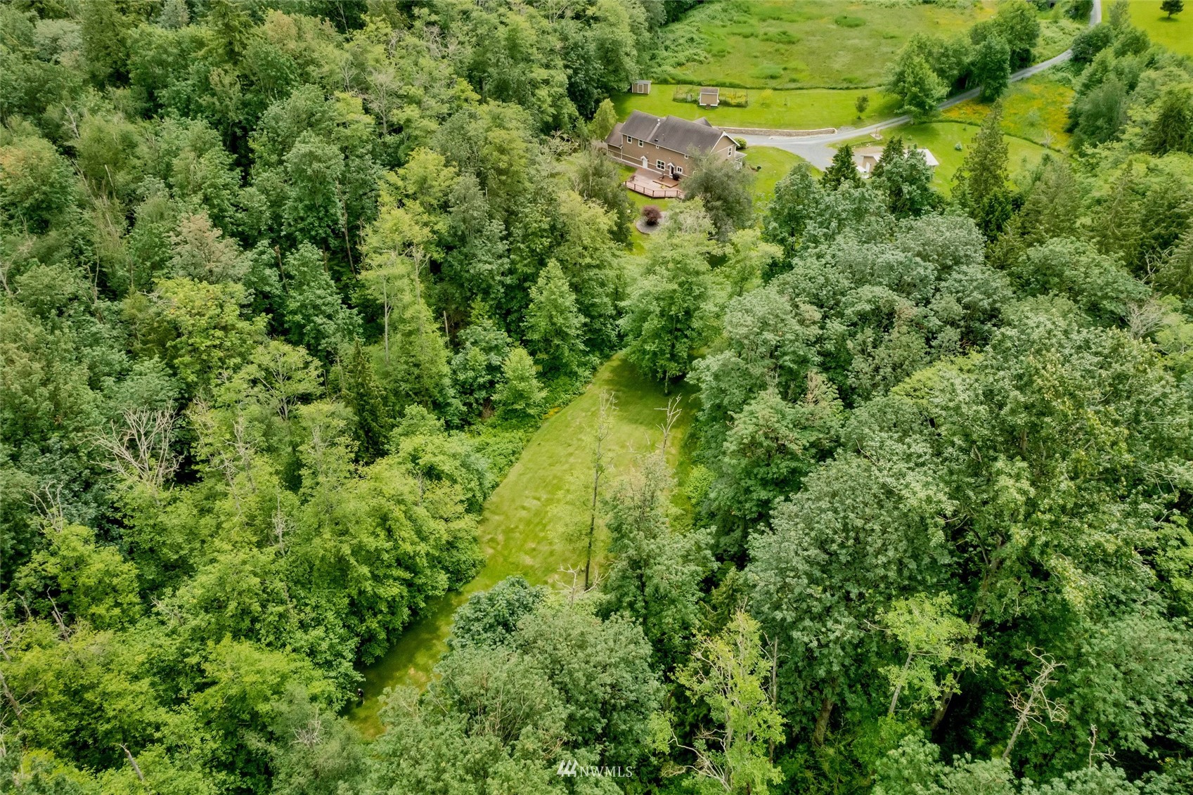 2708 Brown Road Ferndale, WA 98248 - Photo 17 of 38 an aerial view of residential house with outdoor space and trees all around