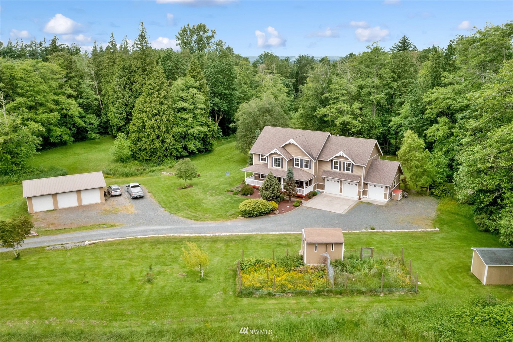 2708 Brown Road Ferndale, WA 98248 - Photo 6 of 38 an aerial view of a house with outdoor space and street view