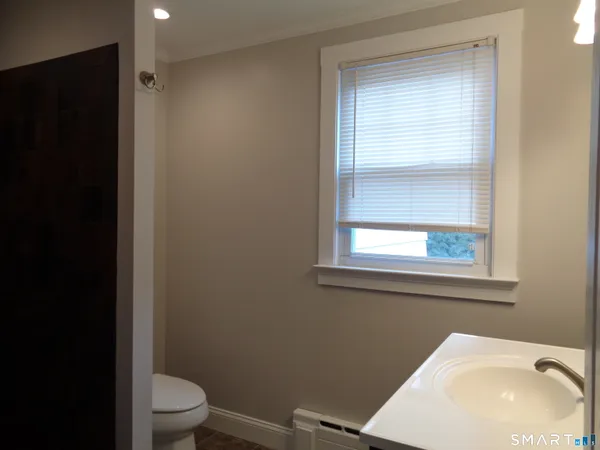 a bathroom with a sink toilet and vanity