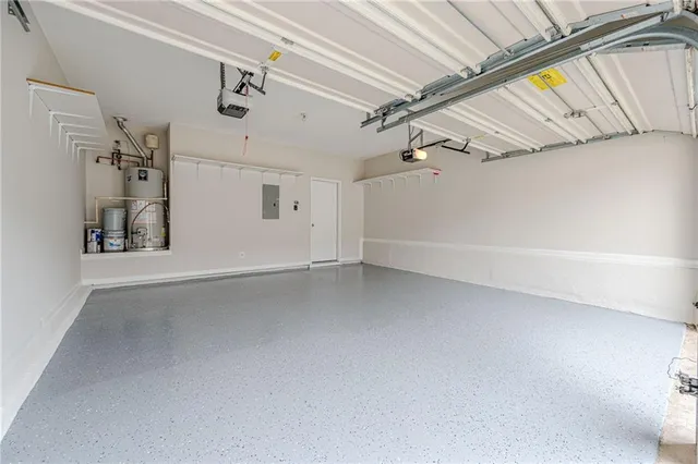 a view of a garden with an outdoor space