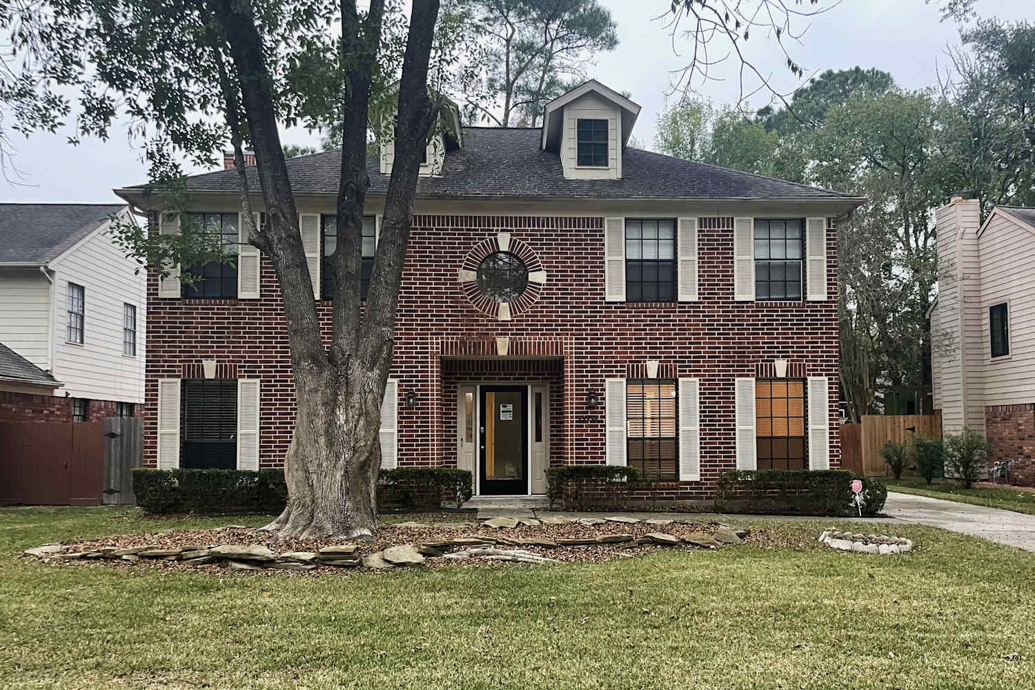 a front view of a house