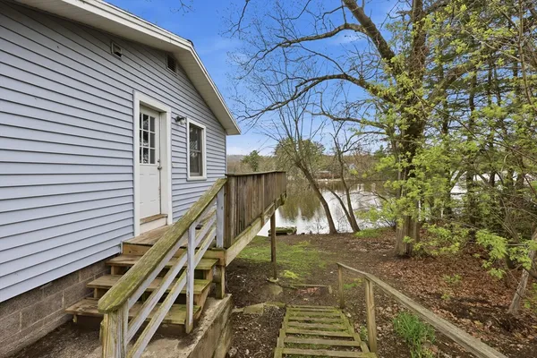 a lake view with a yard