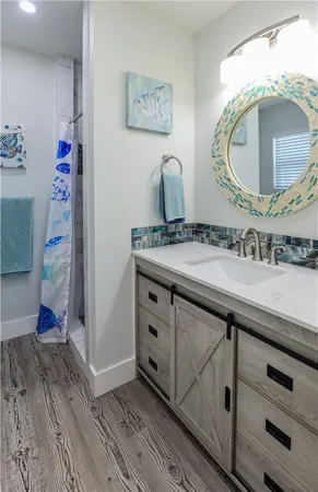 a bathroom with a shower
