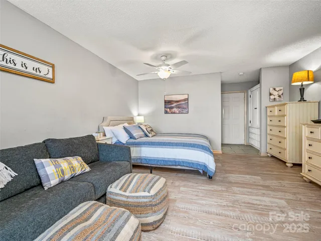 a view of a balcony with furniture