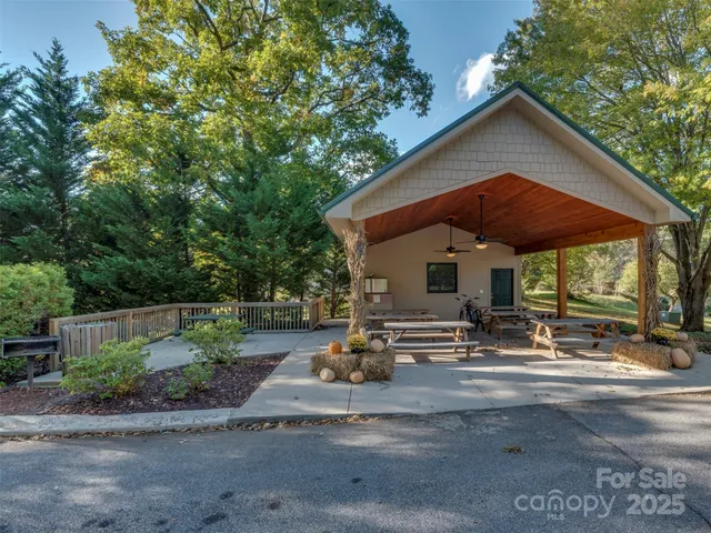 a backyard of a house with seating space
