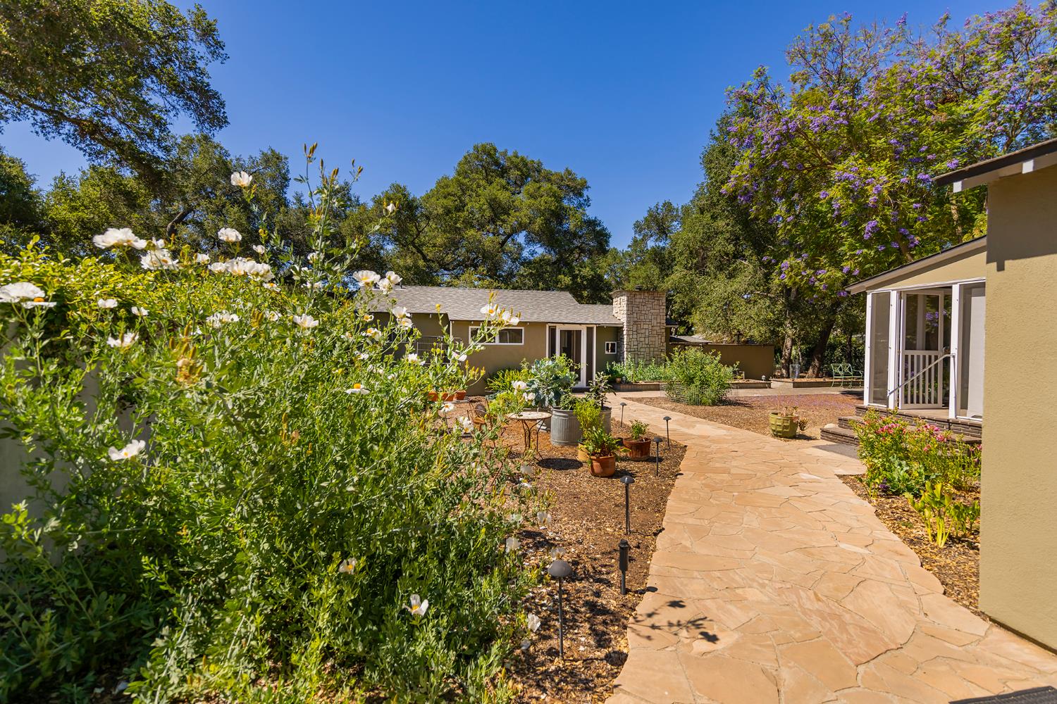 840 Fairview Road Ojai, CA 93023 - Photo 10 of 30 a view of a backyard with sitting area