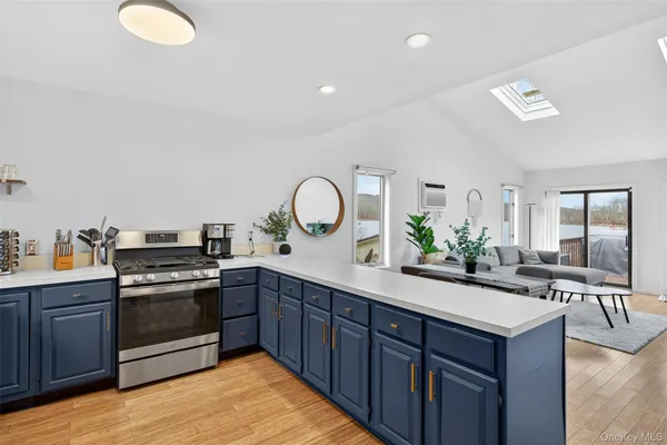 a spacious bathroom with a double vanity sink and a mirror
