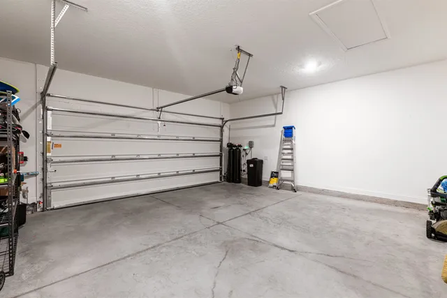 a view of a room with a large window