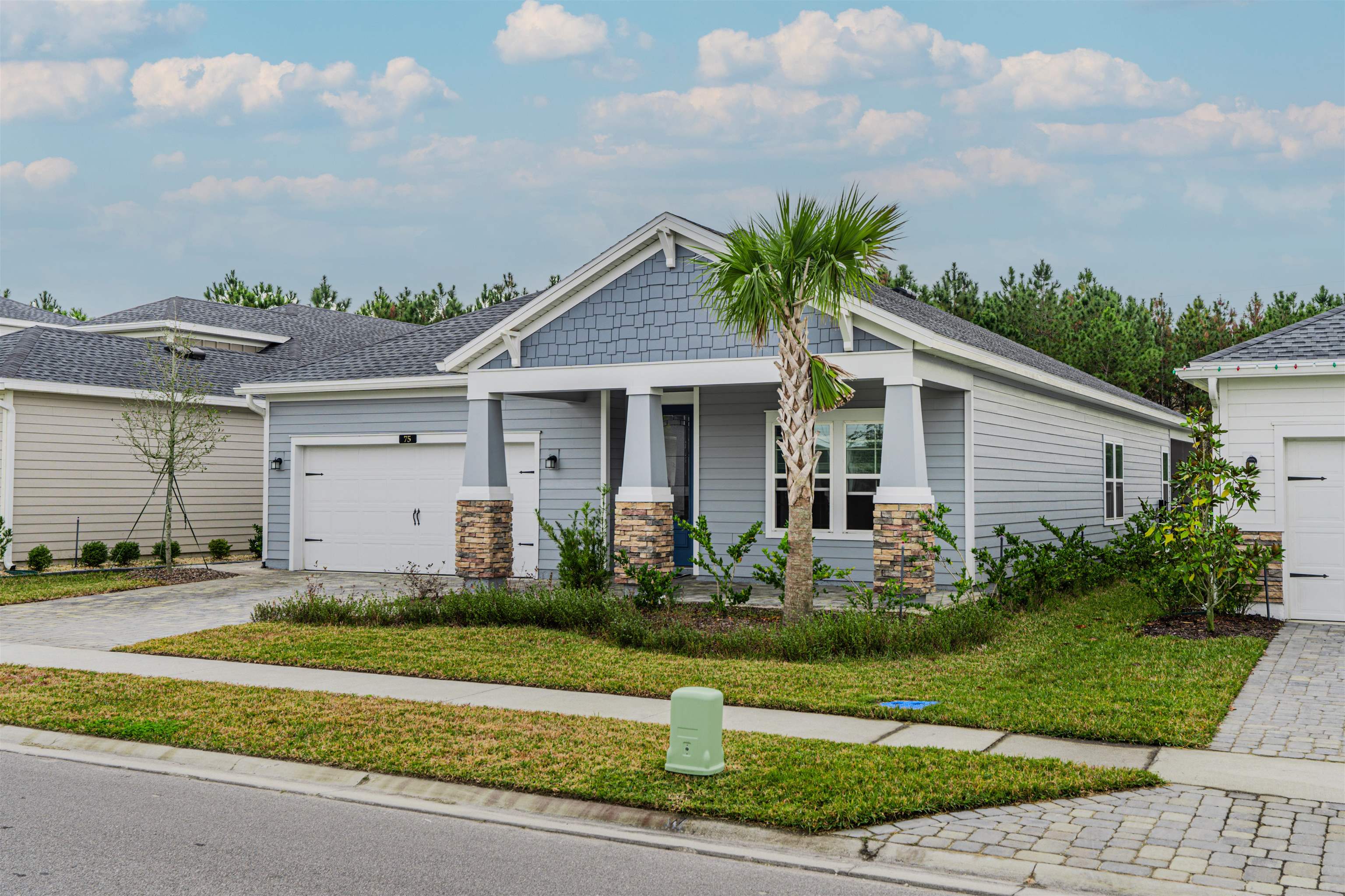 75 Pine Candle Way St. Augustine, FL 32092 - Photo 37 of 84 a front view of a house with a garden and plants