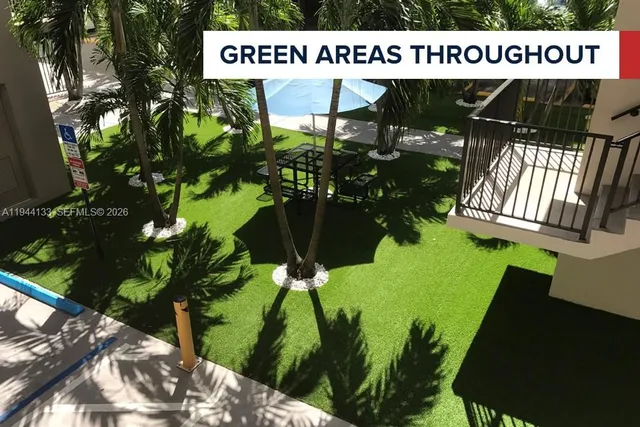 a view of a water fountain