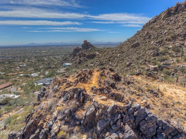 a view of a field with trees in the background