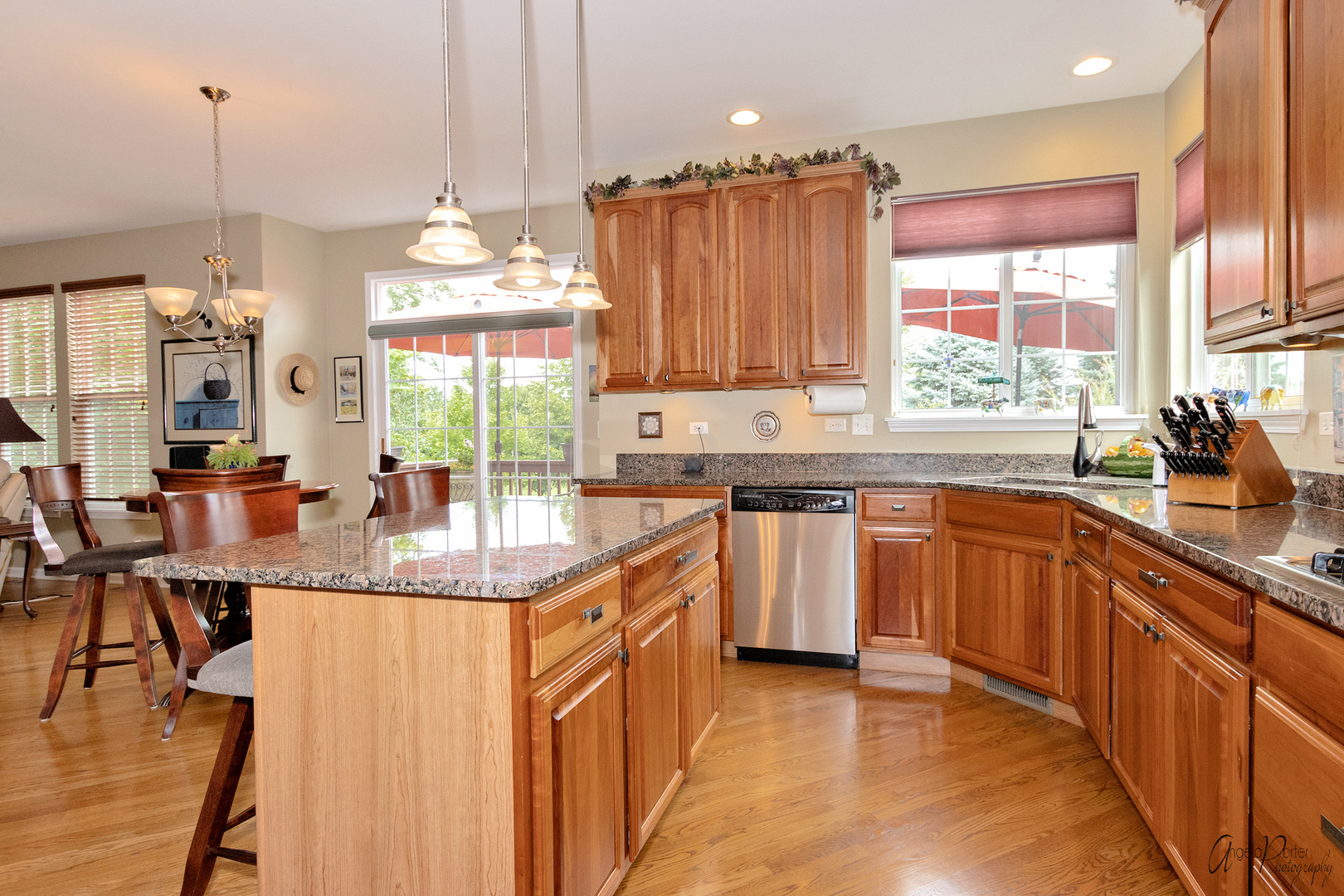 398 Sterling Circle Cary, IL 60013 - Photo 13 of 68 a kitchen with stainless steel appliances granite countertop a stove a sink and a wooden cabinets
